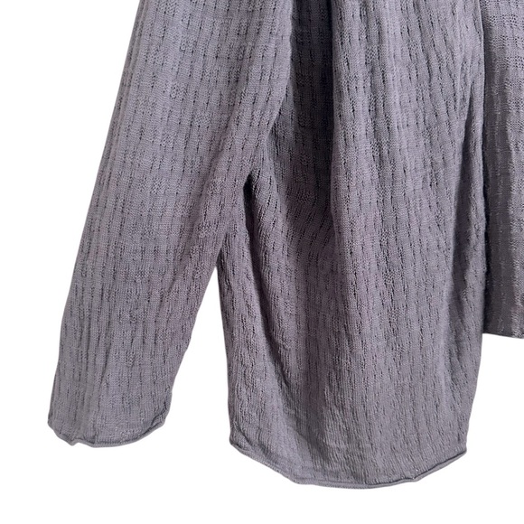 EILEEN FISHER SILK KNIT TEXTURED OPEN PURPLE CARDIGAN SIZE 1X - Picture 6 of 12